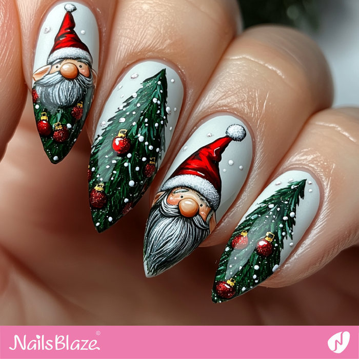 Gnome for Christmas Theme Nails | Christmas Gnome Nails - NB6784