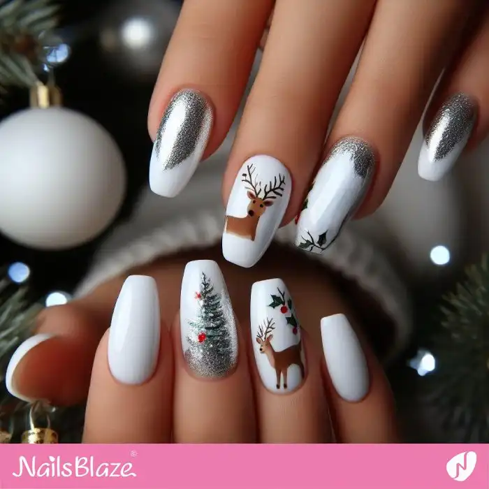 Reindeers Nail Design | Christmas Nails - NB1382