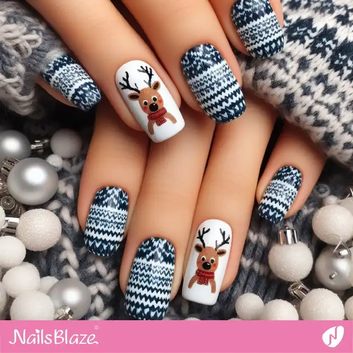 Sweater pattern for Reindeers Winter Nails | Christmas Nails - NB1383