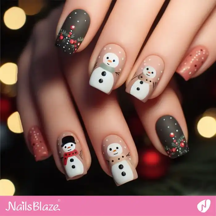 Matte Snowman Nails| Christmas | Winter - NB1304