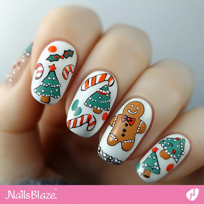 Christmas Style Gingerbread Nails | Christmas Gingerbread Nails - NB6804