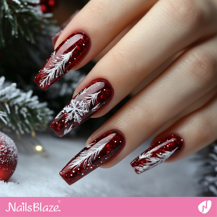 X-Long Red Nails Design | Red Christmas Nails - NB6771