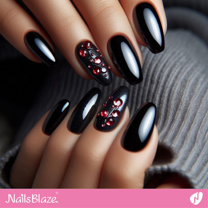 Dark Black Chrome Nails Design | Chrome Nails - NB5300