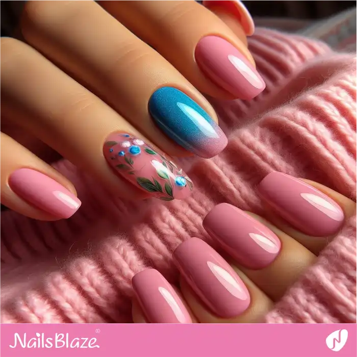 Floral Spring Pink Nails | Classy Nails - NB4043