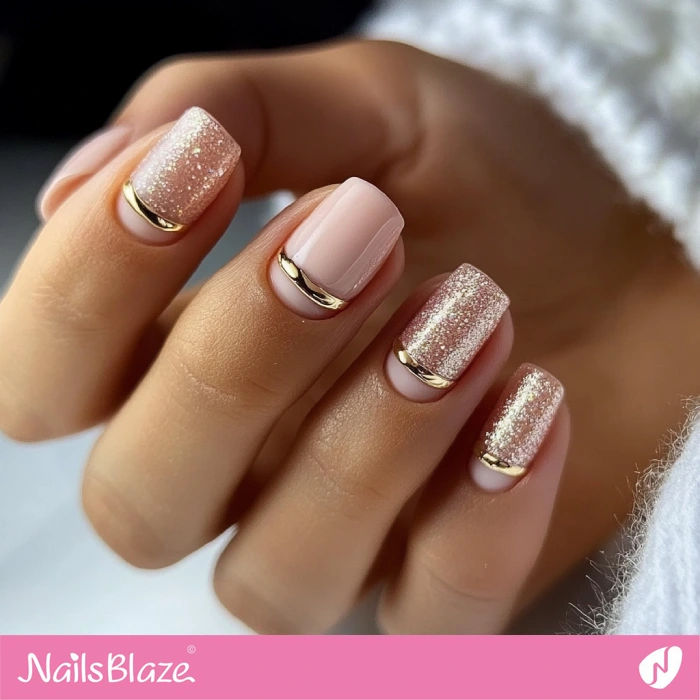 Classy Pink Nails Glitter Design | Classy Nails - NB5573