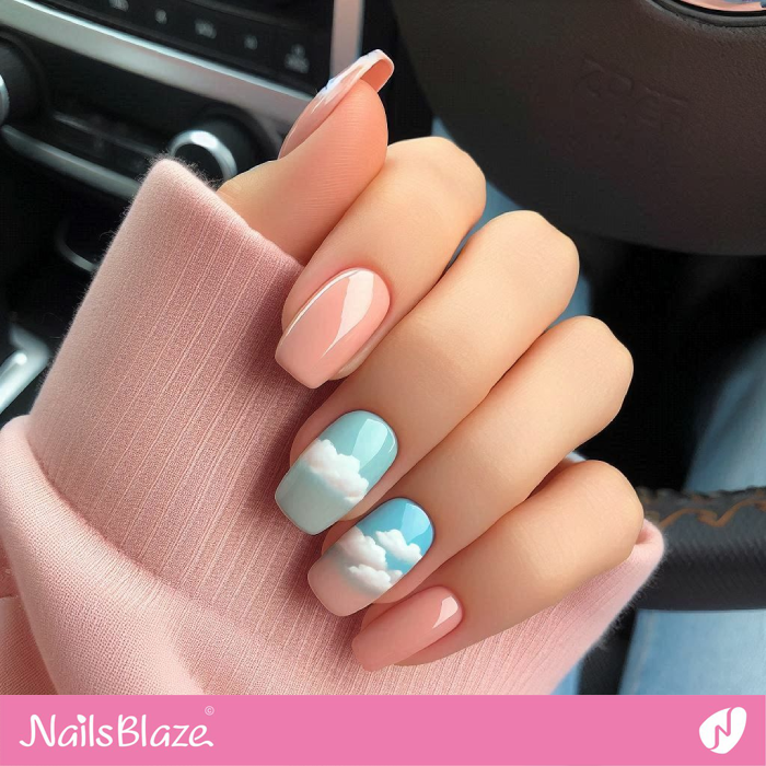 Bright Nails with Clouds | Cloud Nails - NB5083