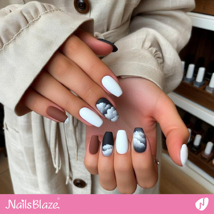 Matte Cloud Nails Design | Cloud Nails - NB5072