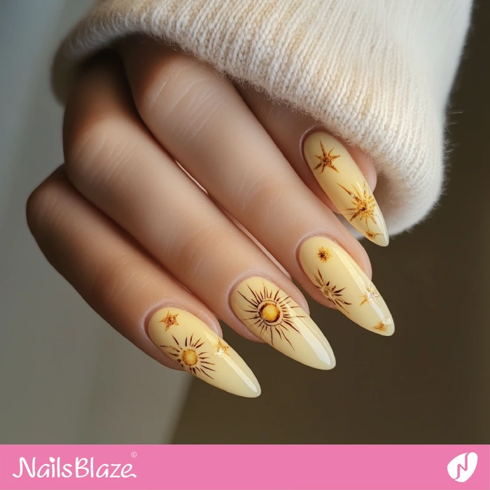 Sun-inspired Boho Nail Design | Boho Nails - NB5477