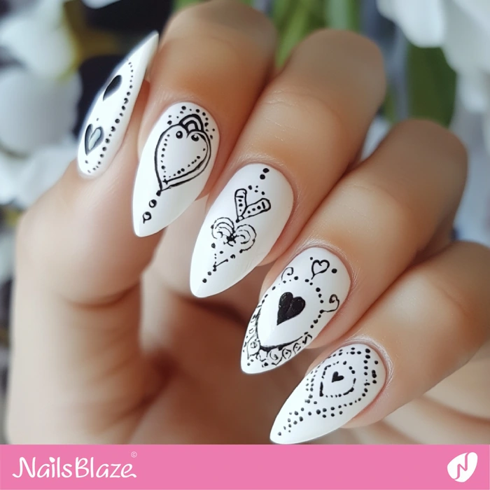 White Boho Nails | Boho Nail Art - NB5478