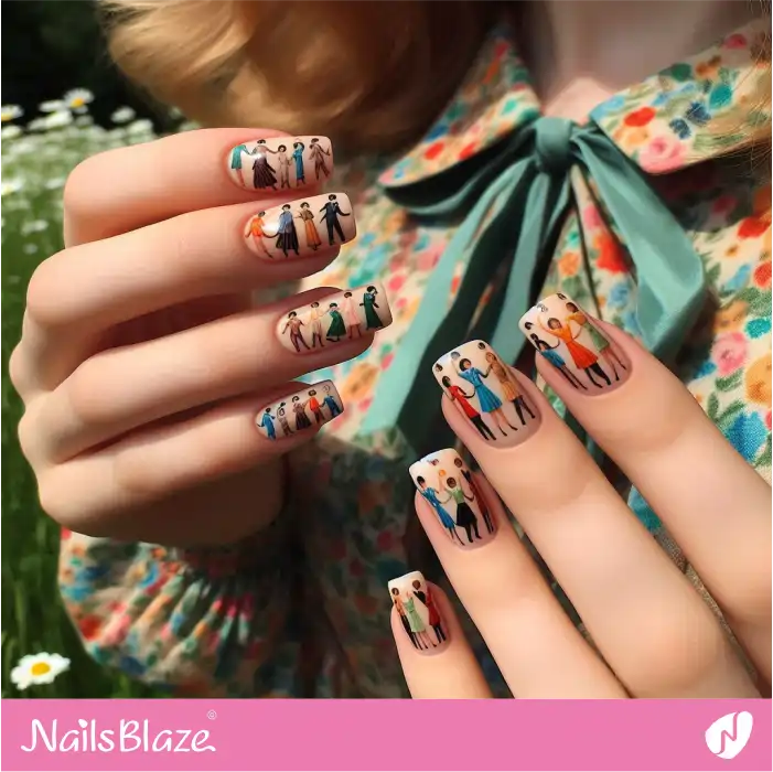 Happy Dancing Pattern on Nails | Dance Nails - NB4892