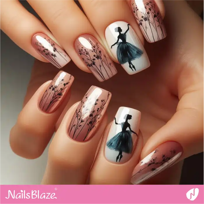 Classy Ballet Theme Nails Design | Dance Nails - NB4885