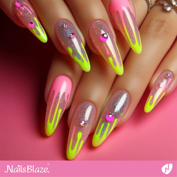 Neon Drips for Glitter Nails | Drip Nails - NB5067