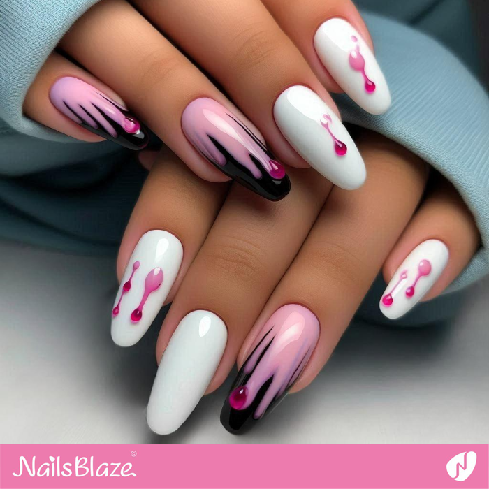 Pink Drips Nails Design | Drip Nails - NB4996