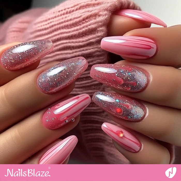 Drip and Glitter Nails Design | Drip Nails - NB4998