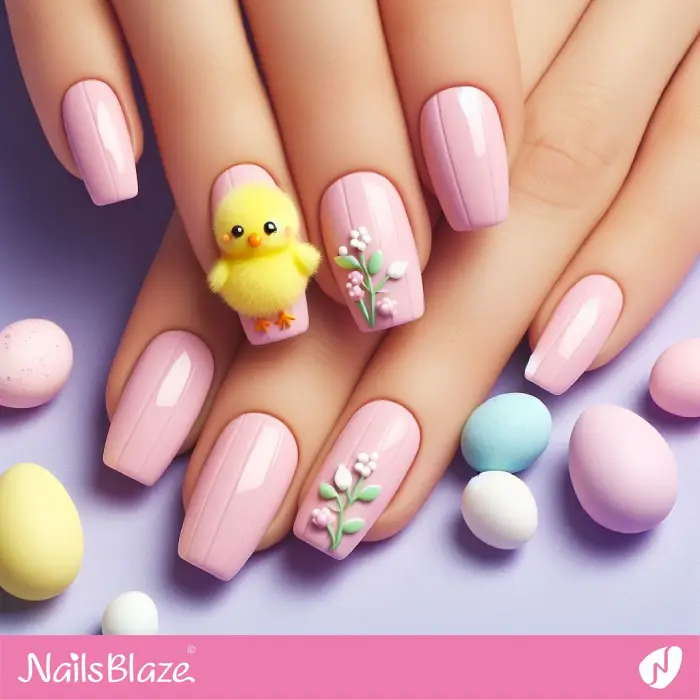 3D Chick on Easter Nails | Easter Nails - NB3562