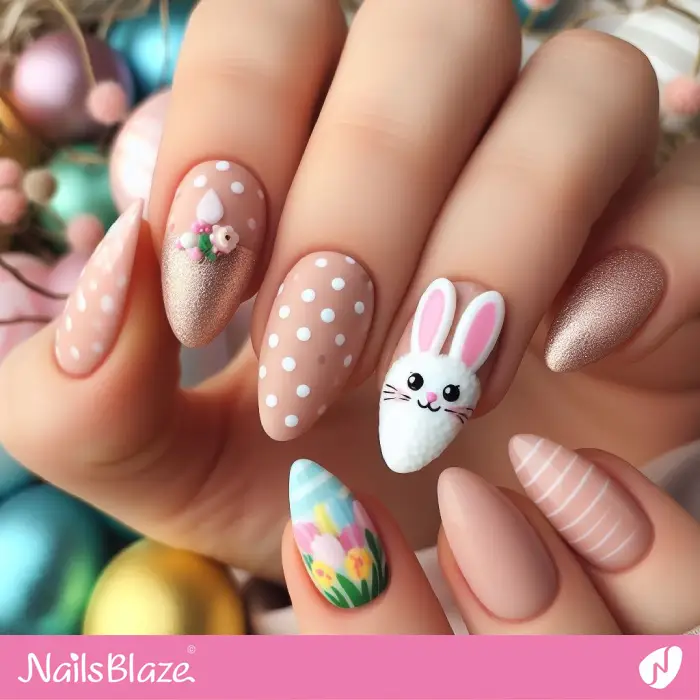 Nude Nails 3D Design for Easter | Easter Nails - NB3563