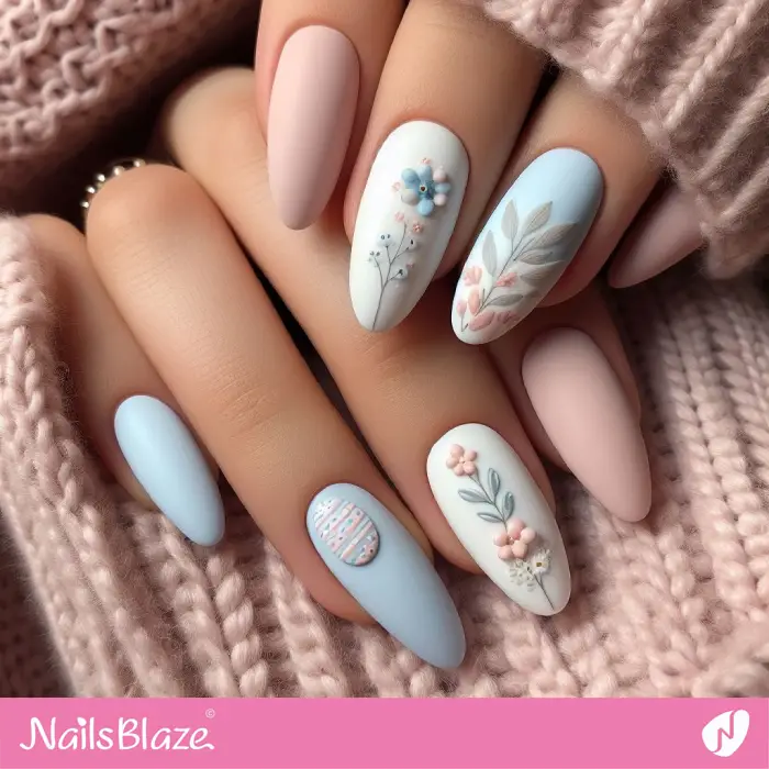 3D Nature-inspired Nails for Easter | Easter Nails - NB3557