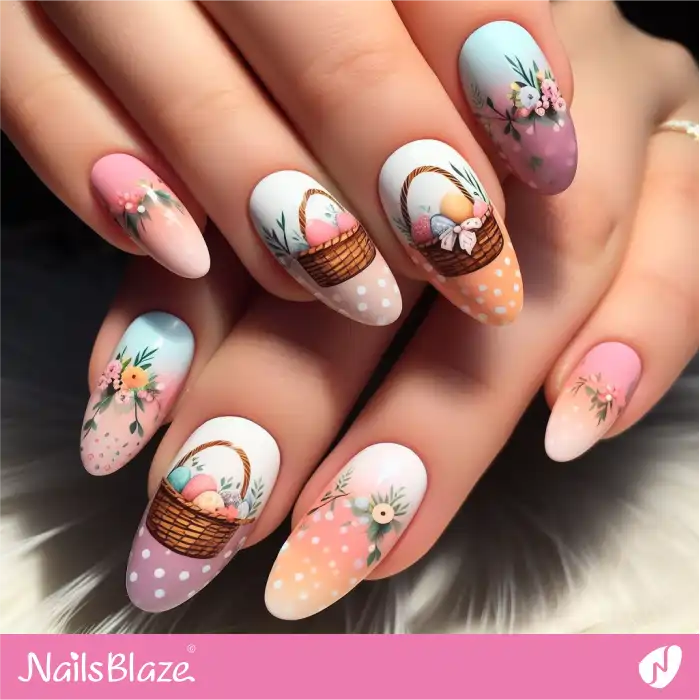 Ombre French Easter Basket Nails | Easter Nails - NB3365