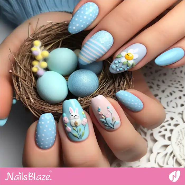 Blue Easter Nails Design | Easter Nails - NB3579