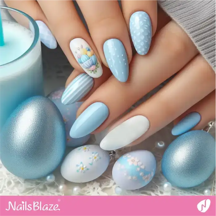 Light Blue Easter Nails Design | Easter Nails - NB3582