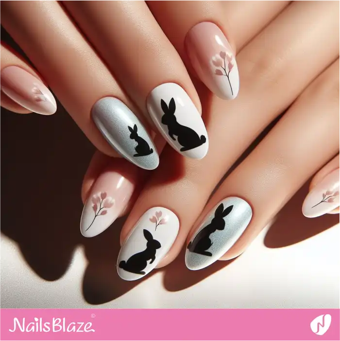 Easter Nails Silhouette Rabbit Design | Easter Nails - NB3390