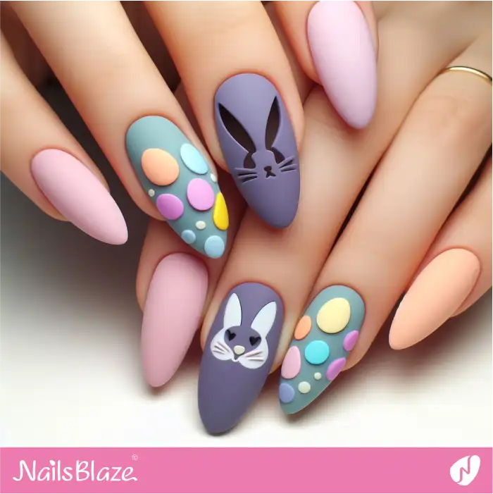 Matte Nails Easter Bunny Cutout | Easter Nails - NB3613