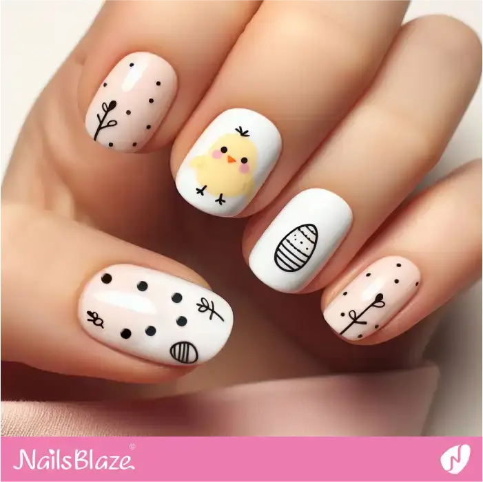 A Chick for Minimal Easter Nails | Easter Nails - NB3423