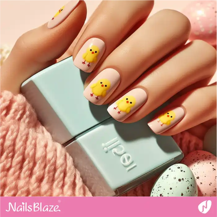 Cute Chicks on Nails for Easter | Easter Nails - NB3419