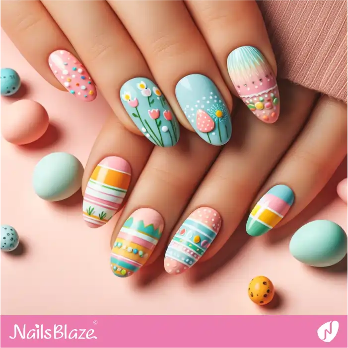 Colorful Easter Nails Design | Easter Nails - NB3589