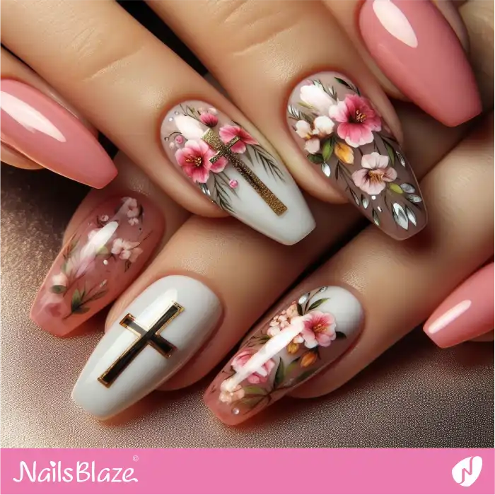 Glossy Easter Religious Nails | Easter Nails - NB3427