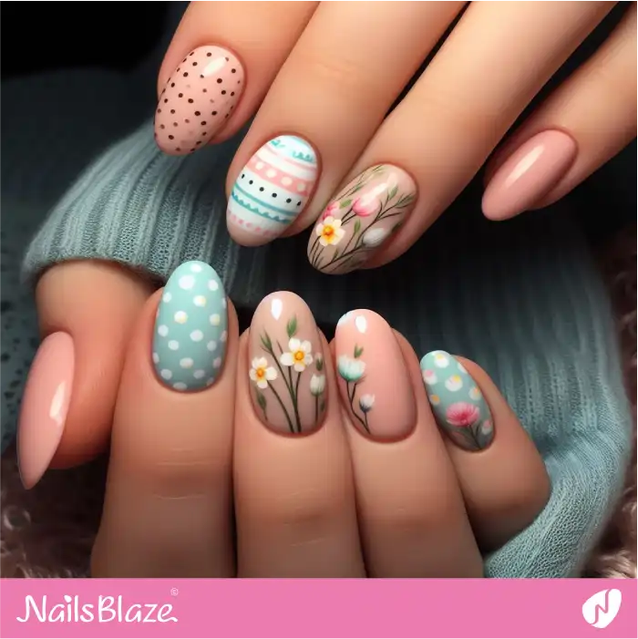 Easter Egg Pattern Nail Design | Easter Nails - NB3437