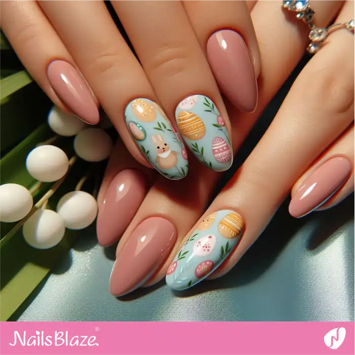 Easter Egg and Bunny Accent Nails | Easter Nails - NB3452