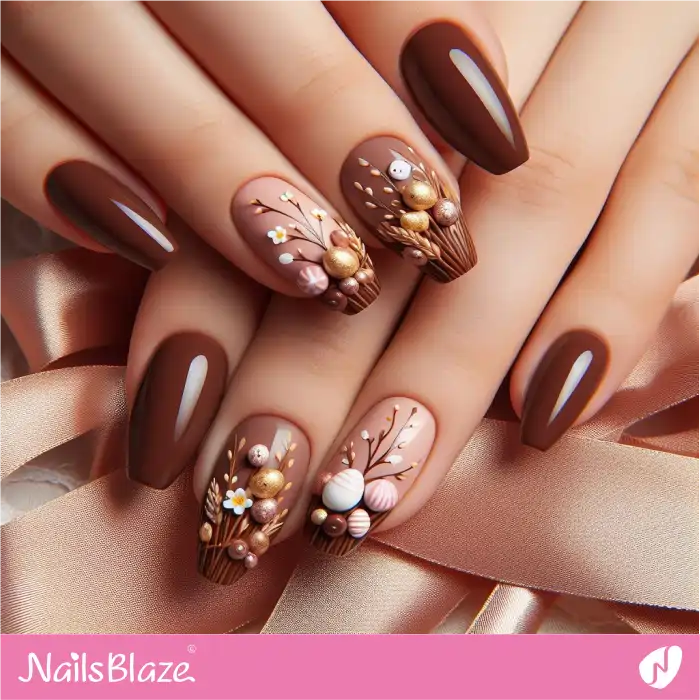 3D Chocolate-inspired Nails Design for Easter | Easter Nails - NB3680