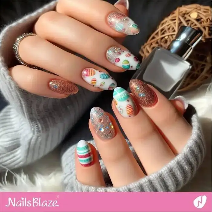 Embellished Easter Eggs Nail Art | Easter Nails - NB3440