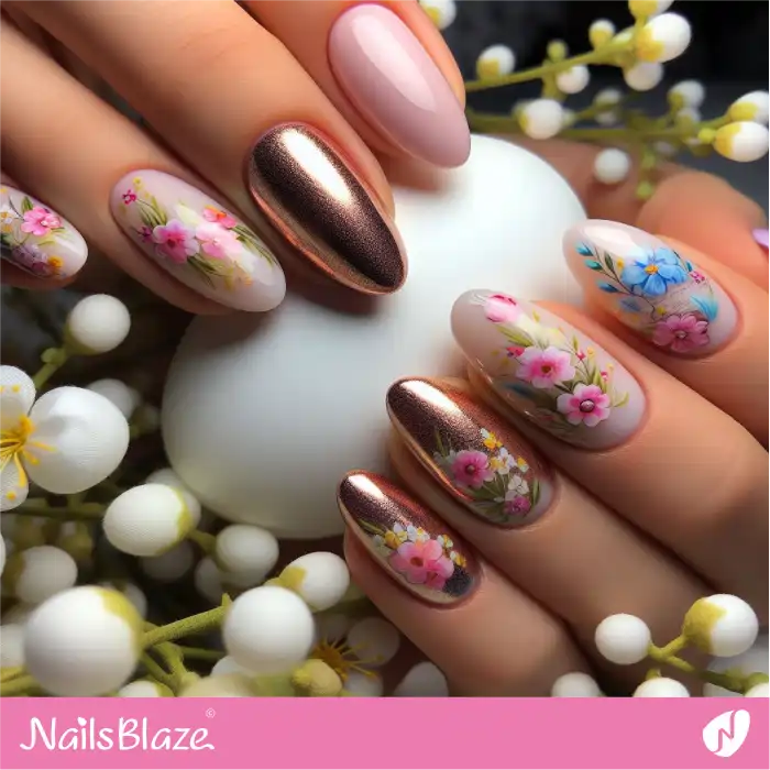 Spring Flowers Nails Design for Easter | Easter Nails - NB3472