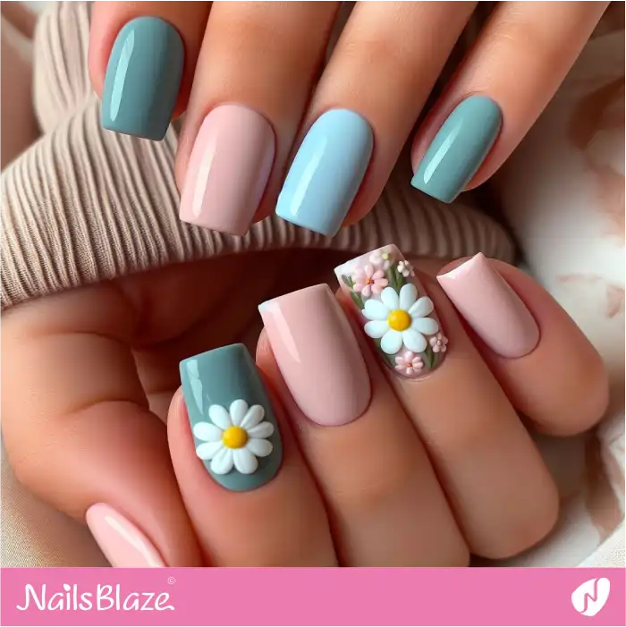 Daisy Flowers for Easter | Easter Nails - NB3628