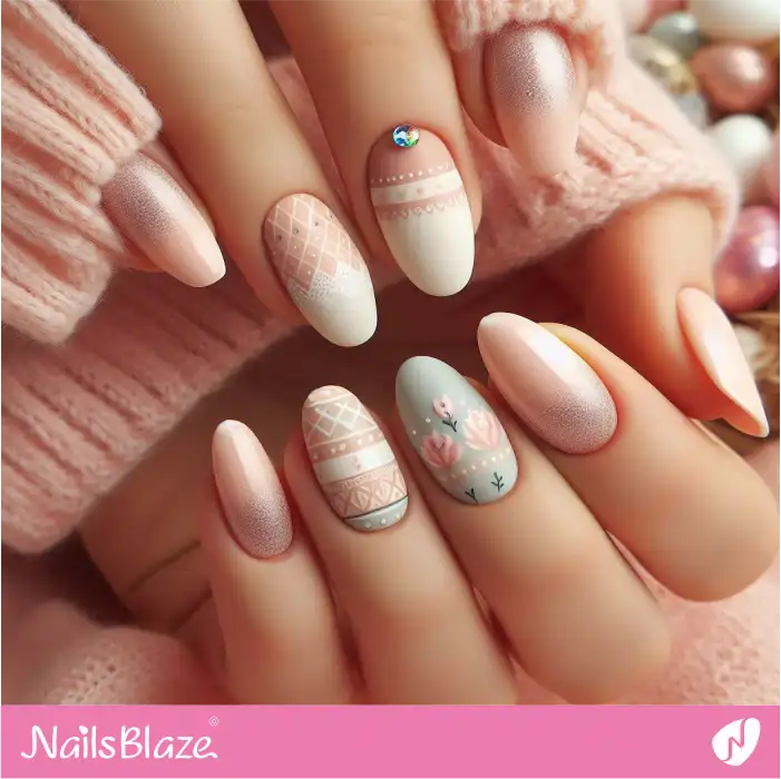 Easter -inspired Bright French Nails | Easter Nails - NB3487