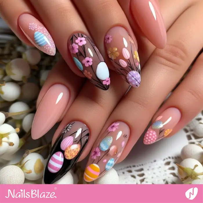 Long Easter French Nails | Easter Nails - NB3498