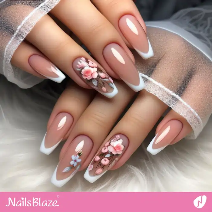 Clear Nails with White Tips for Easter | Easter Nails - NB3634