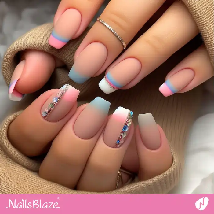Embellished Easter French Nail Art | Easter Nails - NB3635