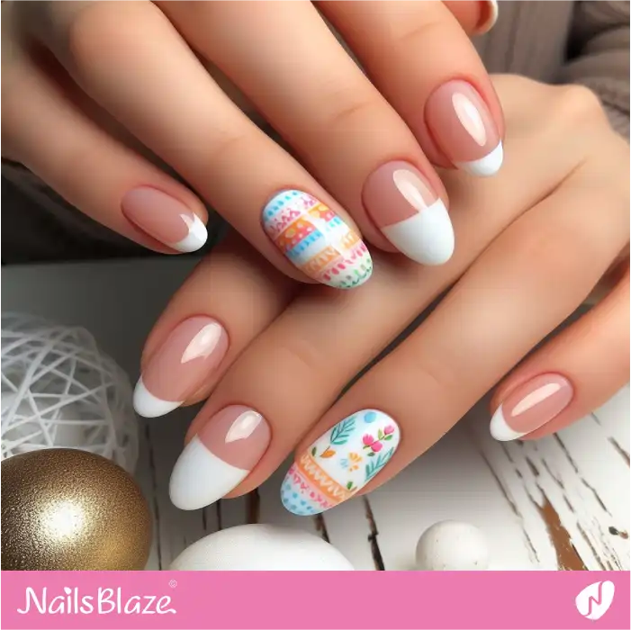 French Nails with Easter-inspired Accents | Easter Nails - NB3490