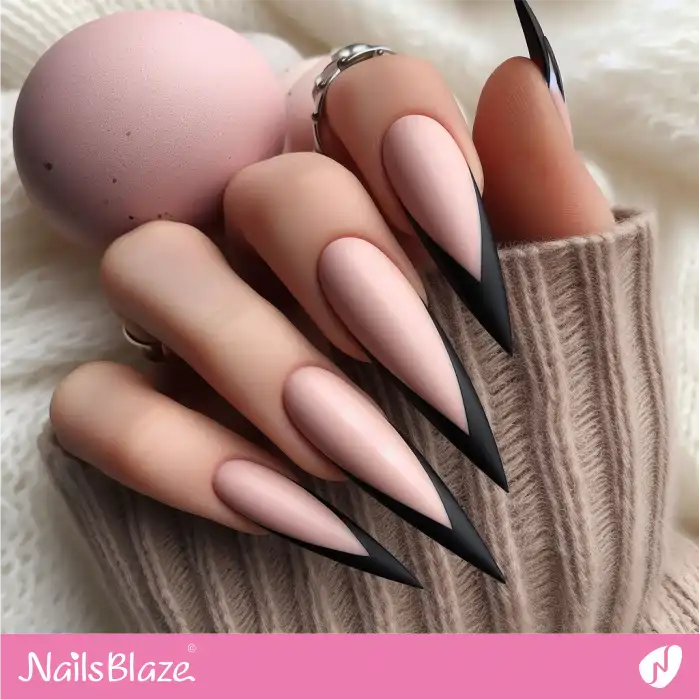 Goth Easter Nails with Chevron Tips | Easter Nails - NB3652