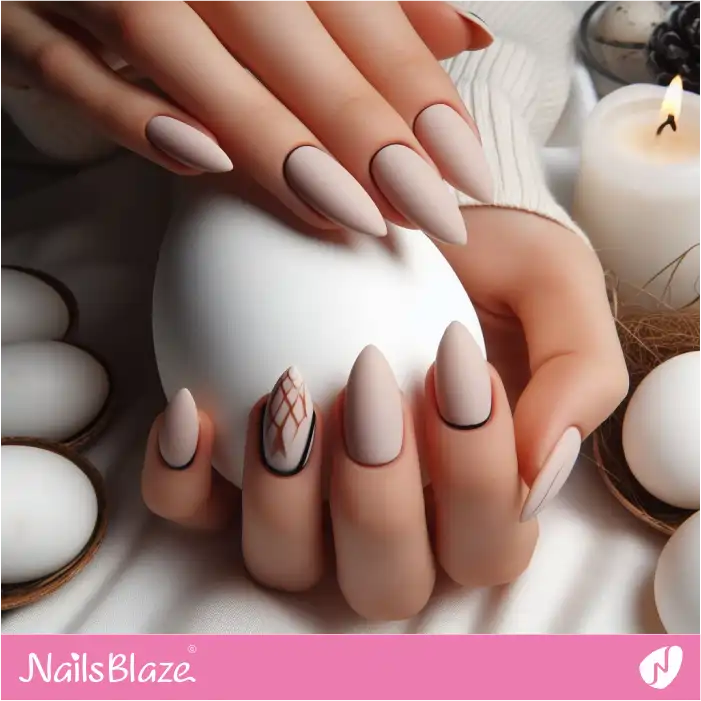 Gothic Almond Neutral Nails for Easter | Easter Nails - NB3647