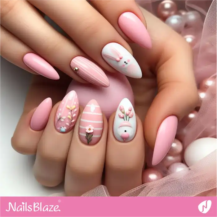 Pink Nails Design for Easter | Easter Nails - NB3597