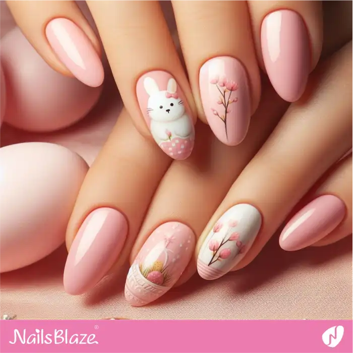 Light Pink Nails Manicure Design for Easter | Easter Nails - NB3599