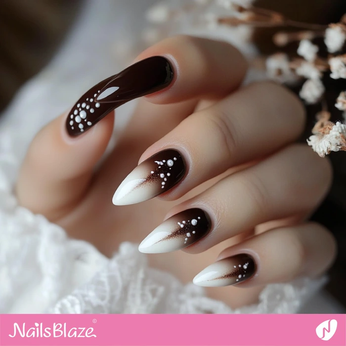 Almond Nails Brown Ombre Design for Fall Wedding | Fall Nails - NB5683