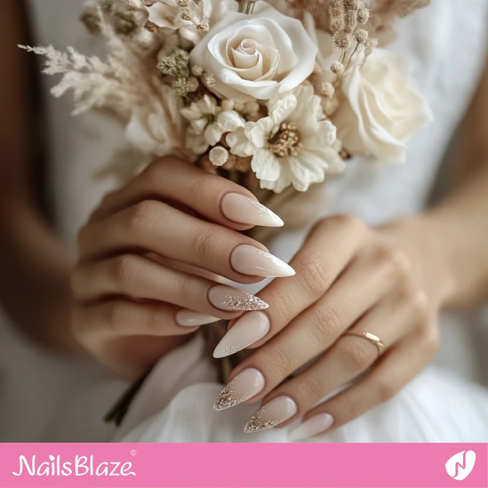 Fall Wedding Almond Milk Stiletto Nails | Fall Nails - NB5693