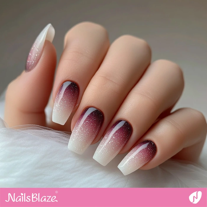 Aubergine Ombre Nails Design for Fall Wedding | Fall Nails - NB5675