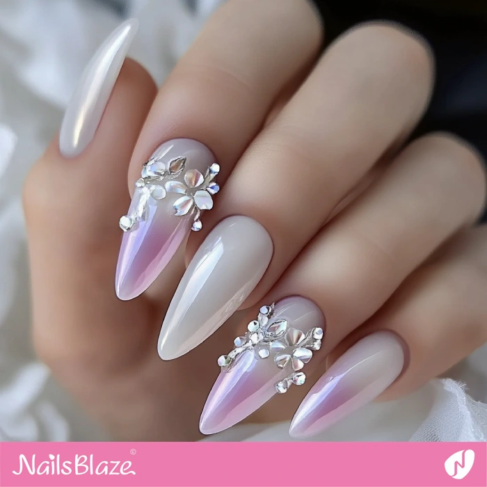 Fall Wedding Nails Chrystal Design | Fall Nails - NB5637