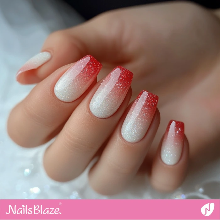 Cherry Tomato Fall Wedding Ombre Nails | Fall Nails - NB5677